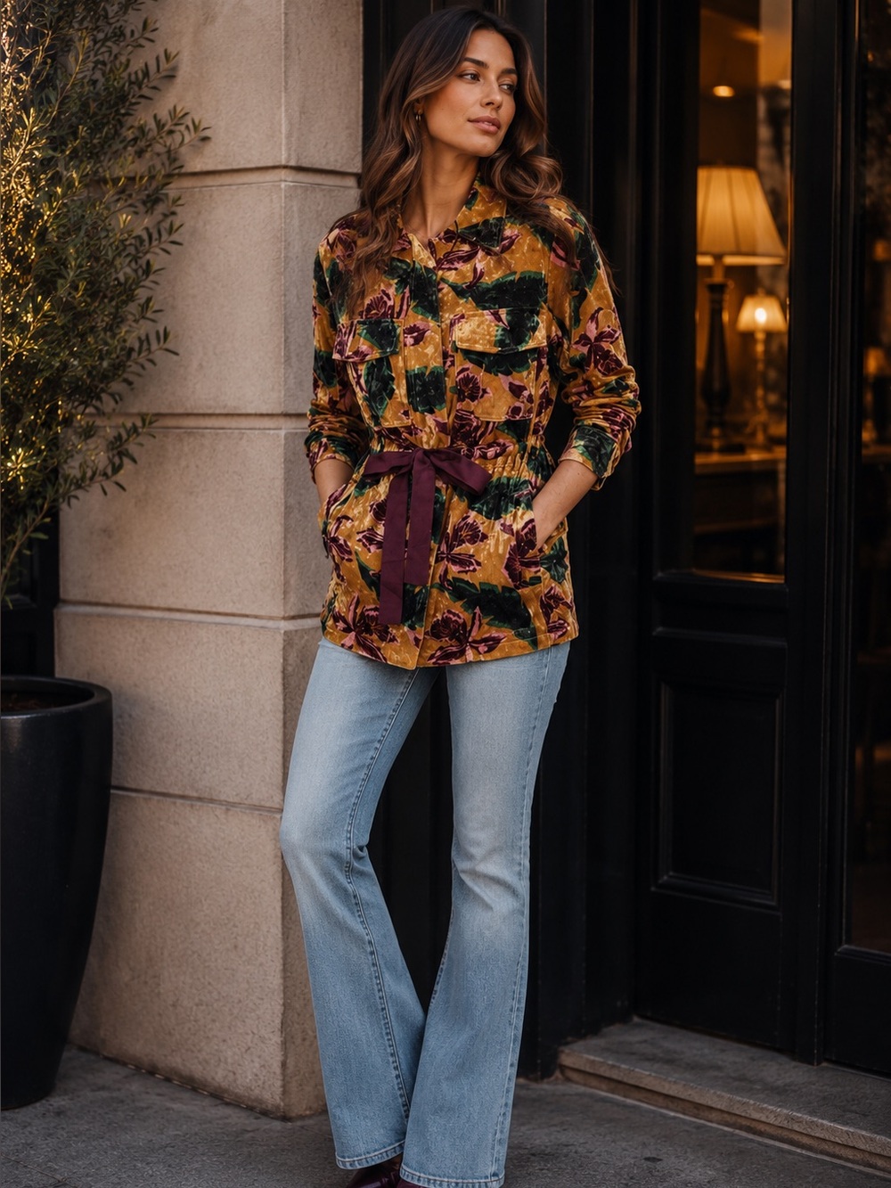 Scotch & Soda Multicolor Velvet Top Jacket Aloha Hula